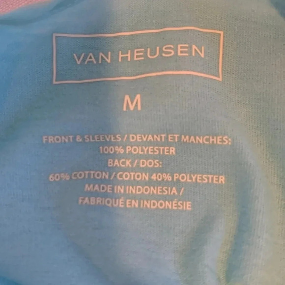 Van Heusen Short Sleeve Flowered Summer Blouse Top Women’s Medium Light Blue - Picture 6 of 6